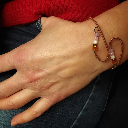 Piano String Lesbian Pride Cuff Style Bracelet
