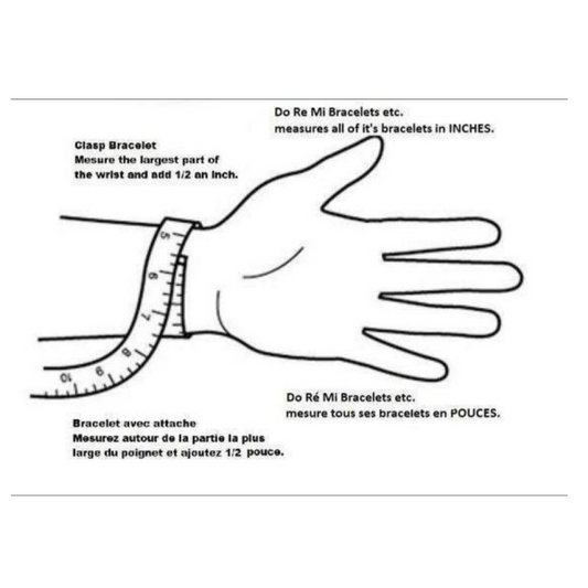 black image and writing on a white background explaining how to measure your wrist for a clasp style bracelet