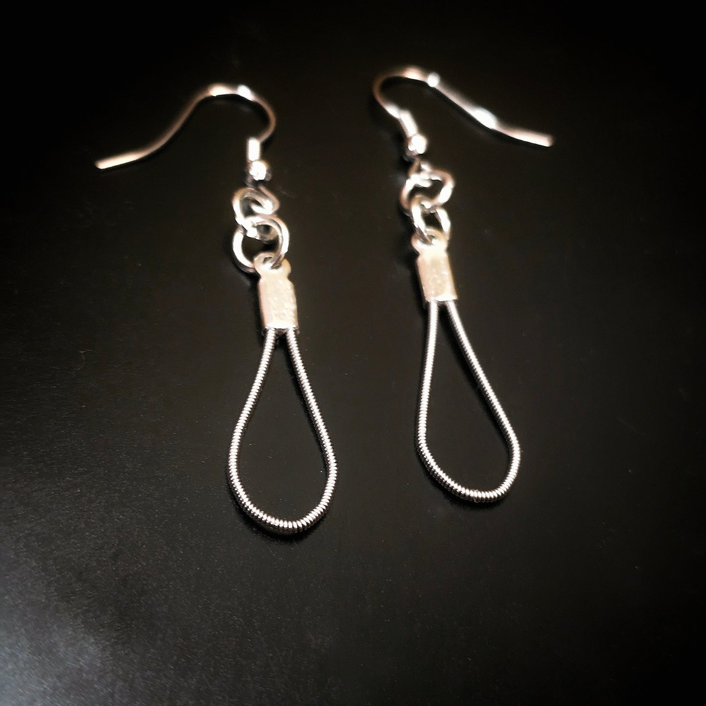 Small Teardrop Guitar String Earrings