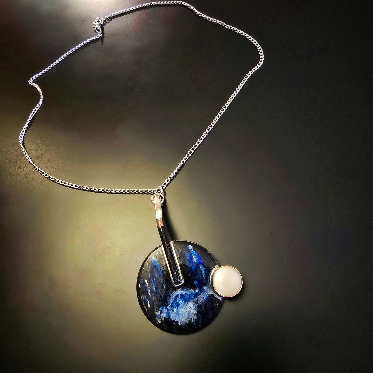 Moon Reflection Saxophone Key Necklace