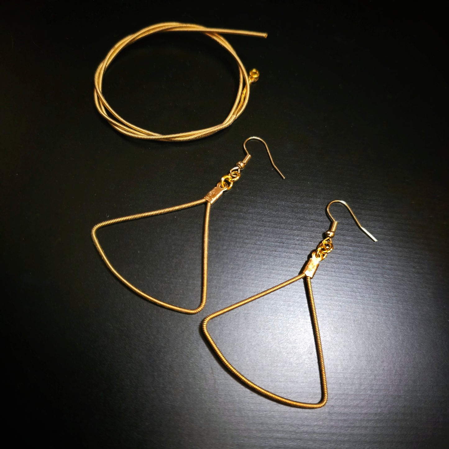 Geometric Guitar Strings Drop Earrings
