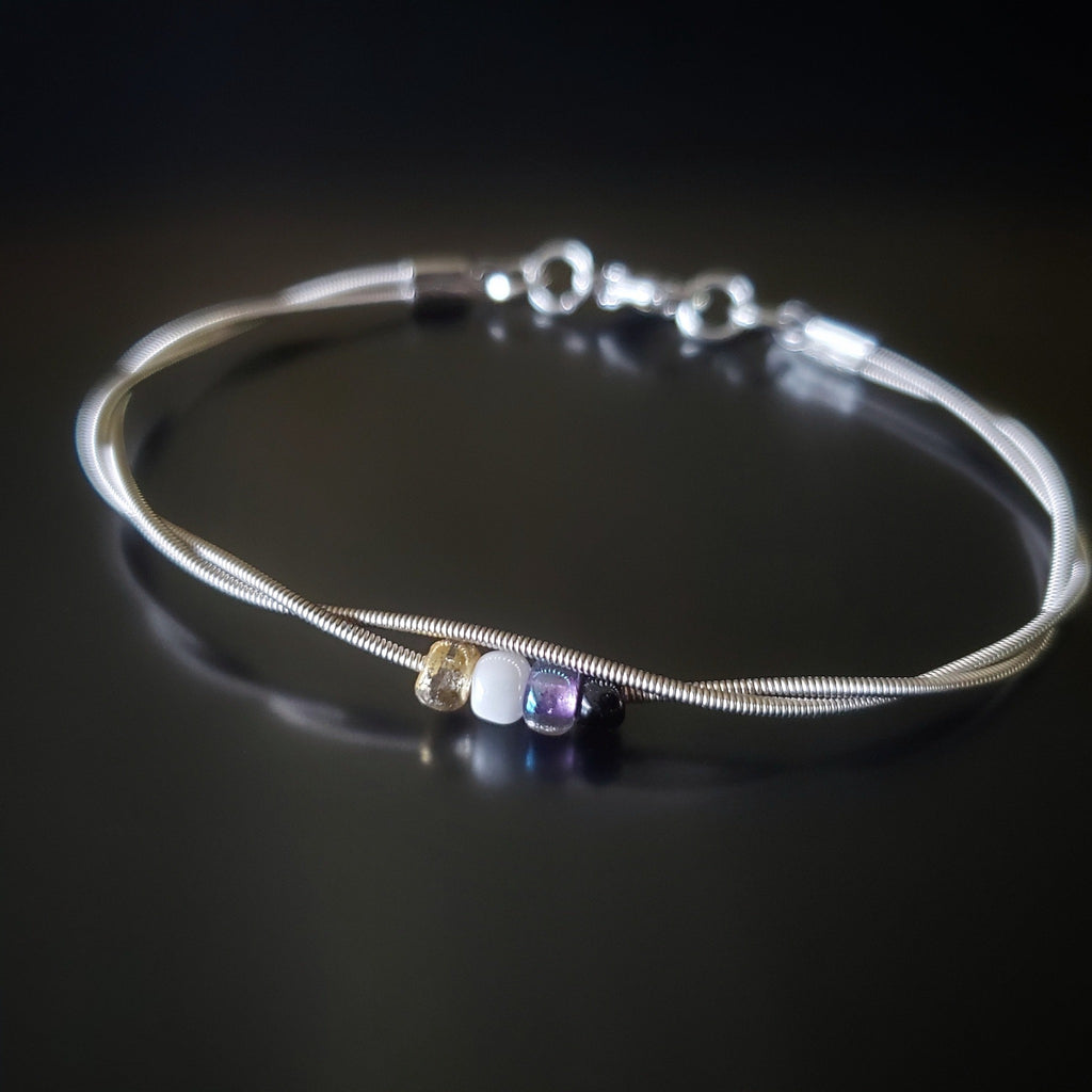 Non-Binary Pride Guitar String Bracelet