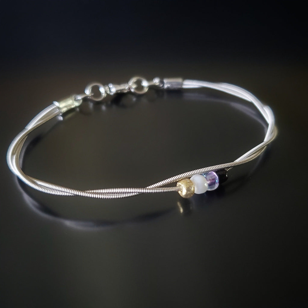 Non-Binary Pride Guitar String Bracelet