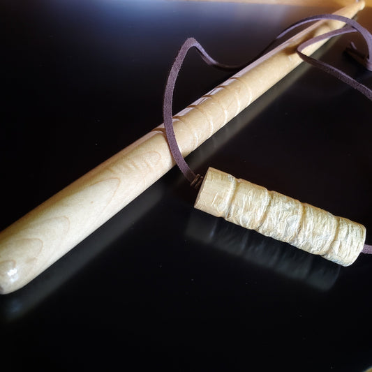 Upcycled Groove Drumstick and Brown Suede Necklace