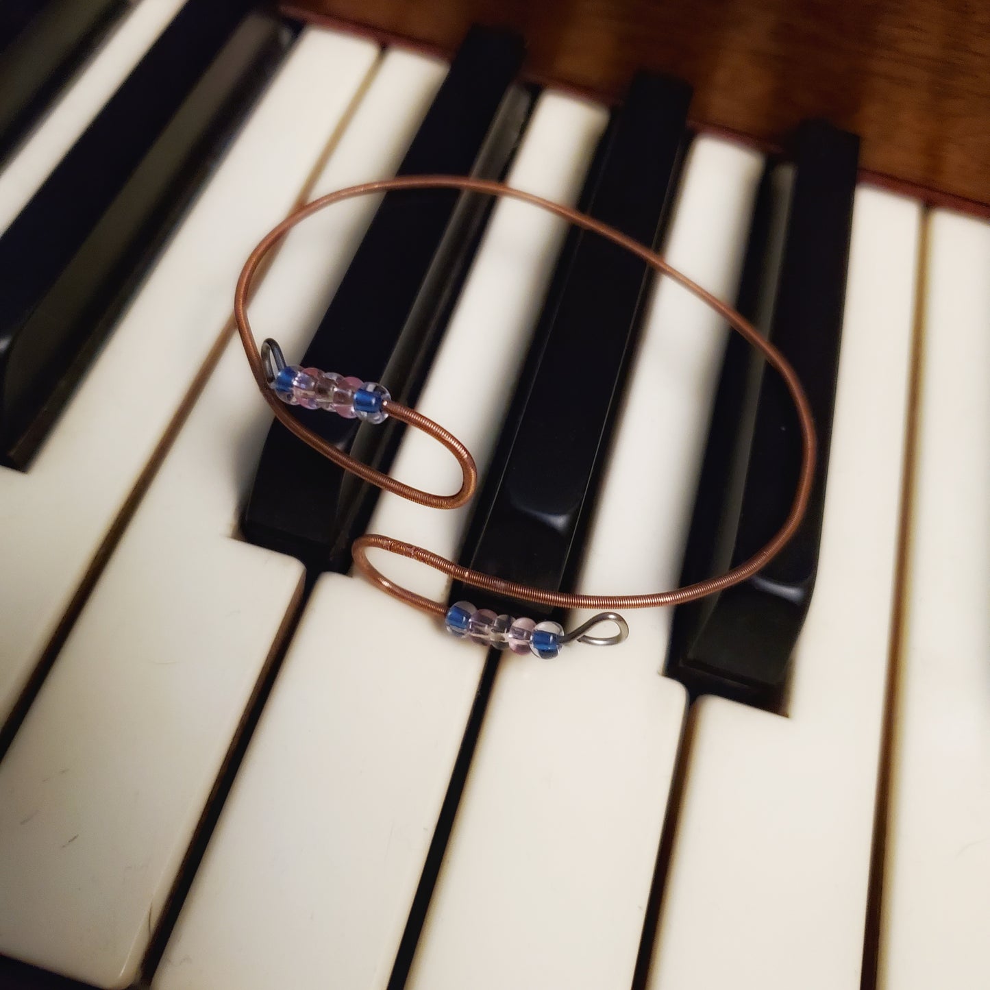 Piano String Trans Pride Cuff Style Bracelet