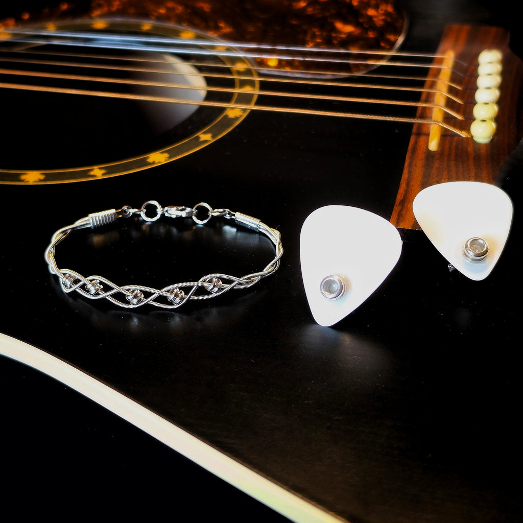 Ballend Guitar String and Pick Jewelry Set