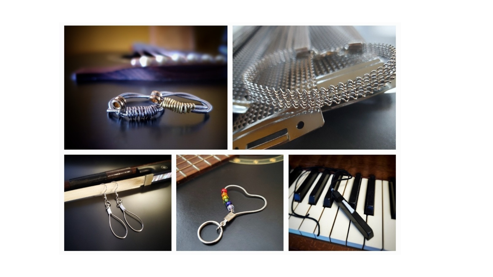 Upcycle Instruments JEWELRY & GIFTS made from musical instruments -Do Re Mi Bracelets etc.