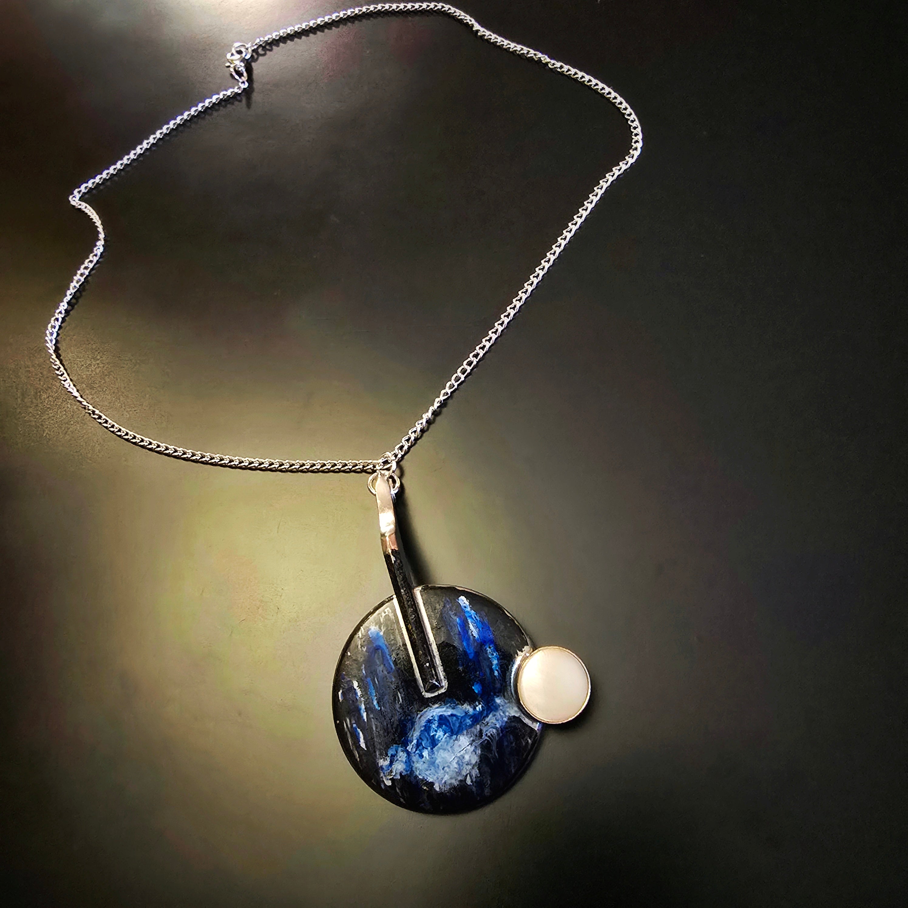 Collier de clé de saxophone reflet de lune