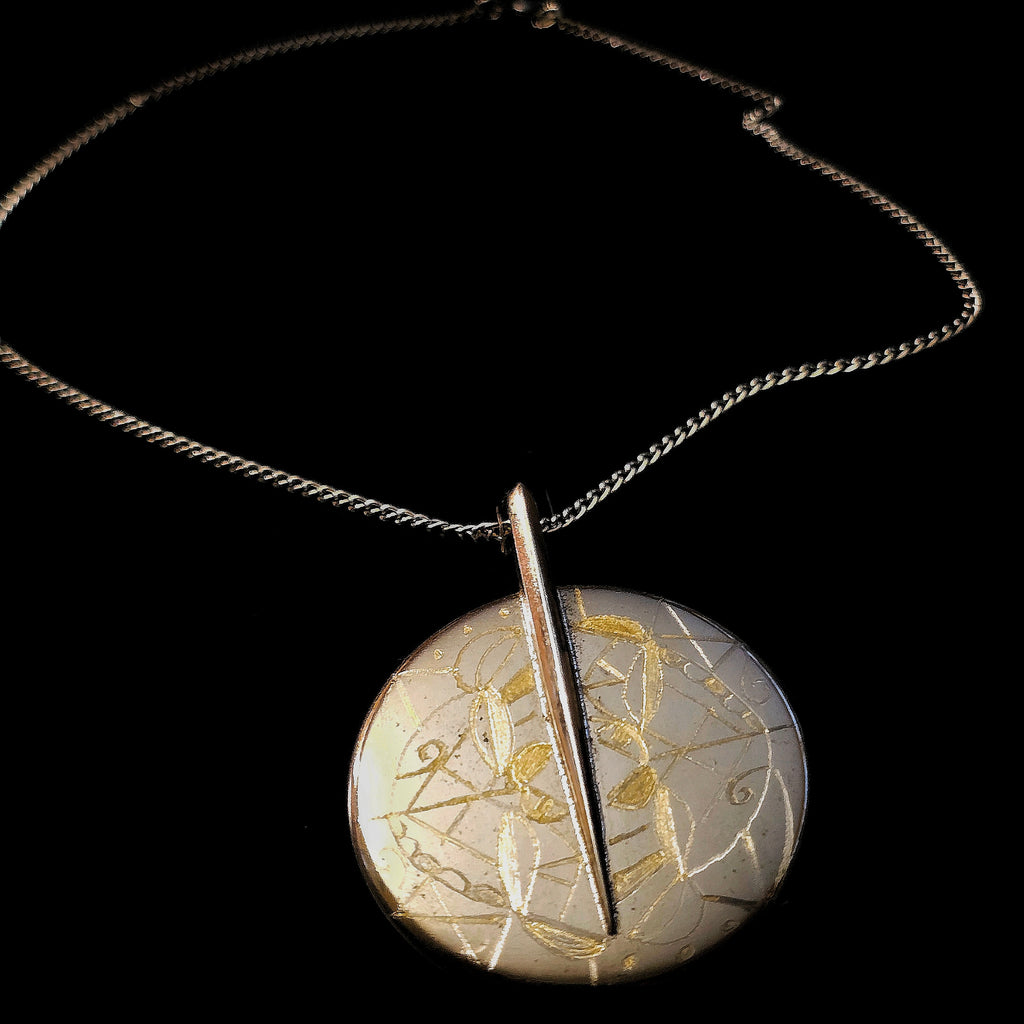 Collier de clé de saxophone avec mandala