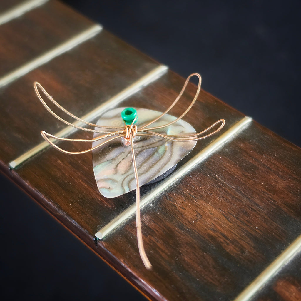 Dragonfly Guitar String and Multicoloured Guitar Pick Magnet