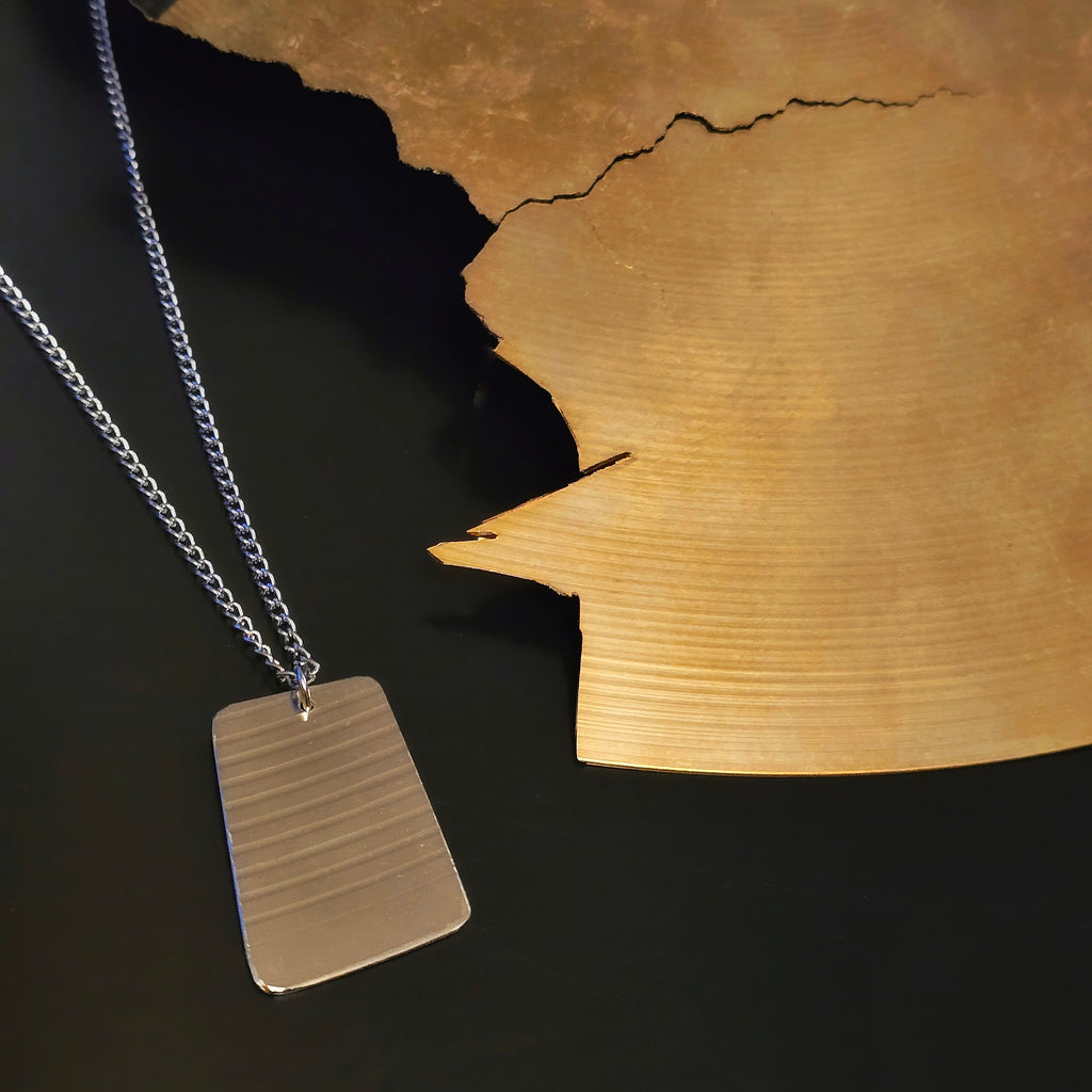 Cymbal Piece "dog tag" Style Unisex Necklace