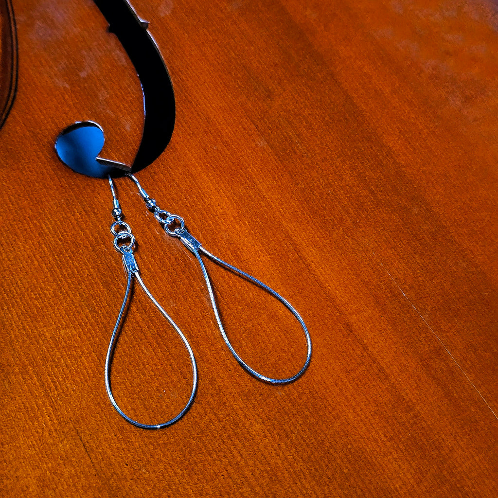 Boucles d'oreilles en forme de goutte en cordes de violoncelle