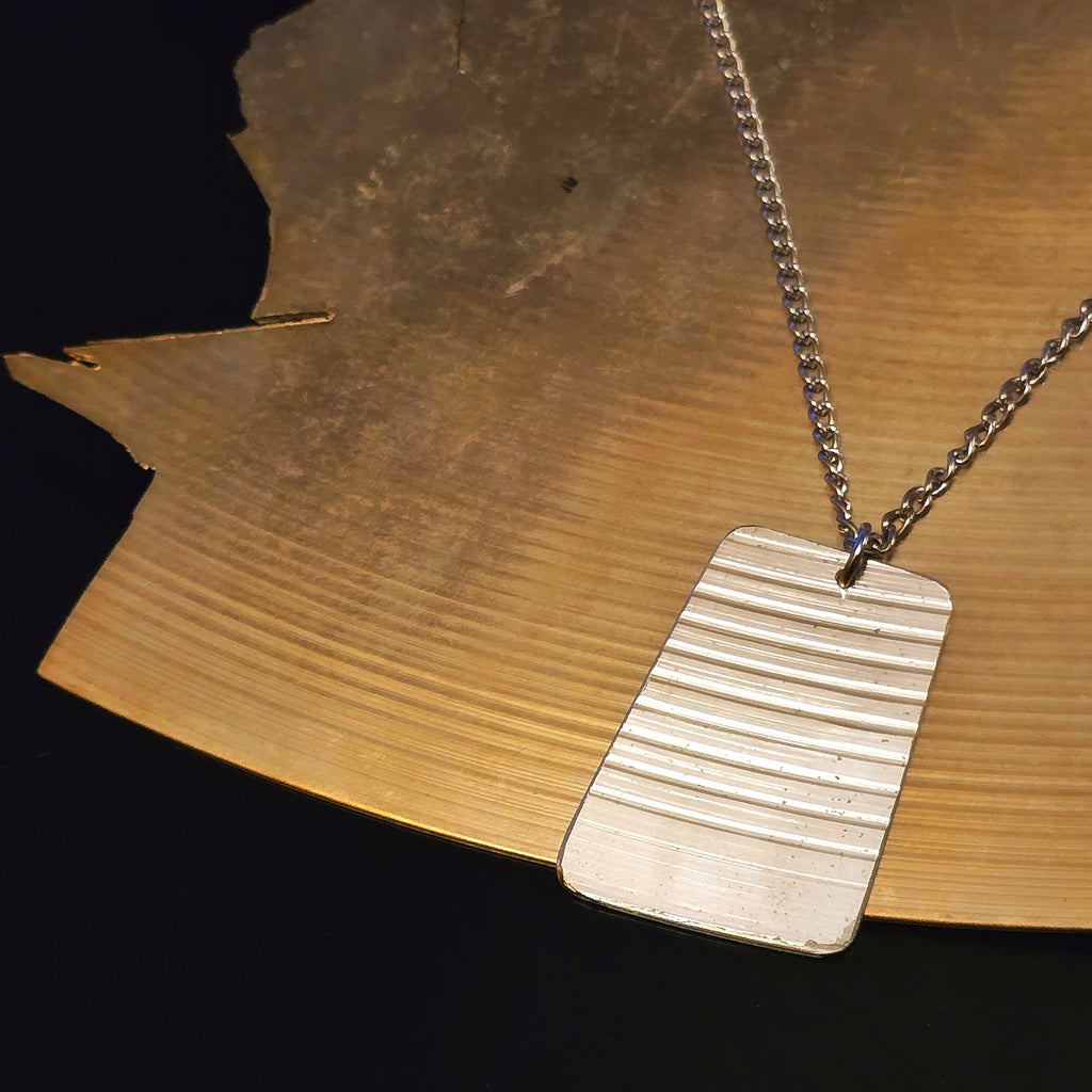Cymbal Piece "dog tag" Style Unisex Necklace