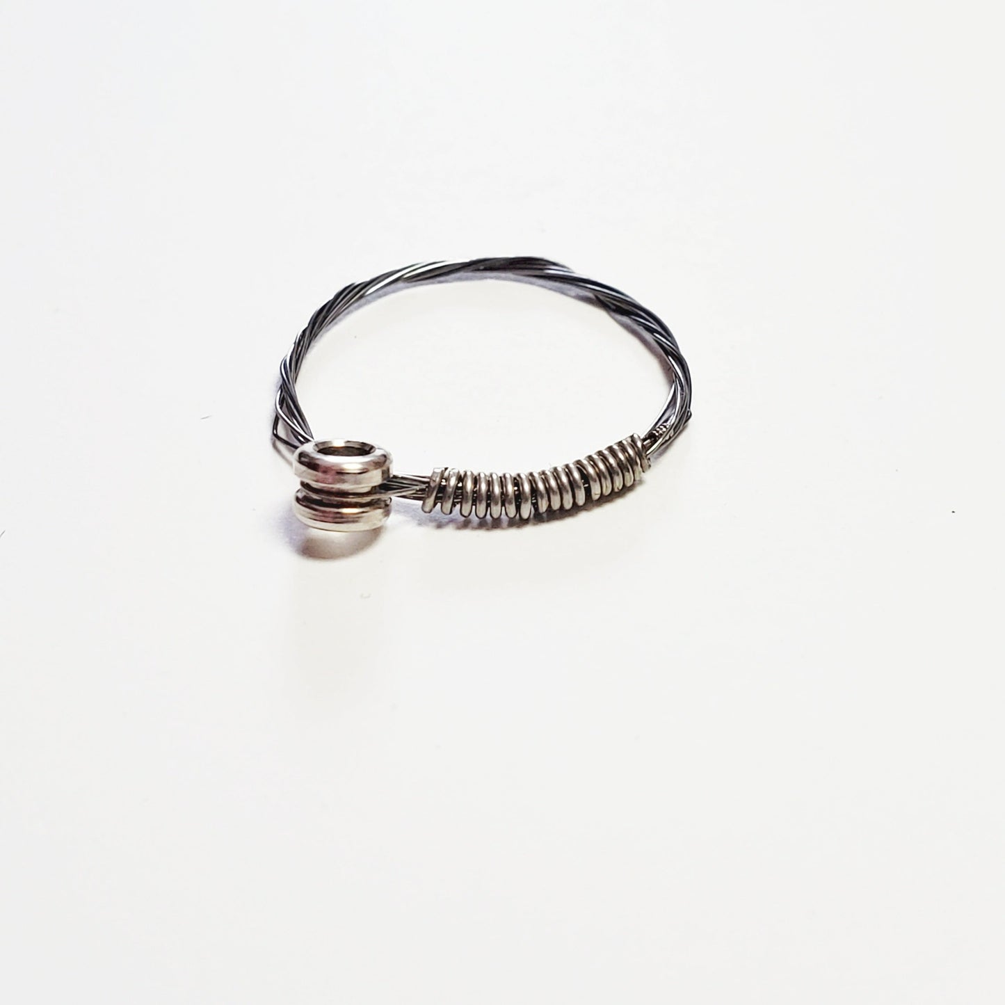Simple Silver Guitar String Ring with Ballend